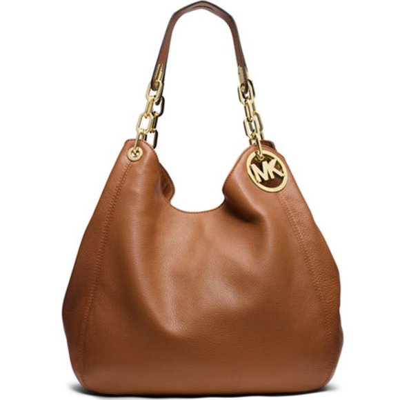 New Michael Kors Brown Large Shoulder Logo Tote - Picture 2 of 8